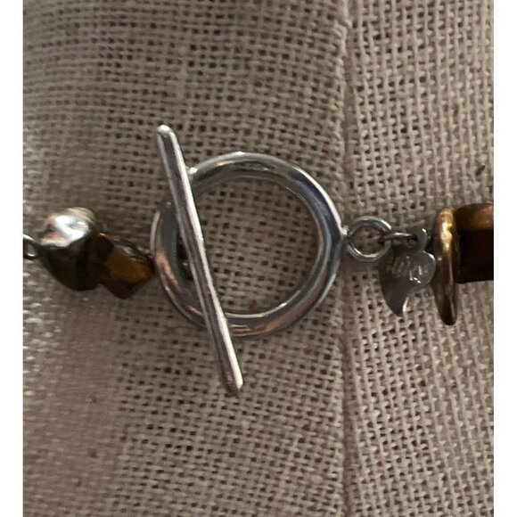 Multi Strand Genuine Tiger Eye Necklace -- 18" - Picture 2 of 8